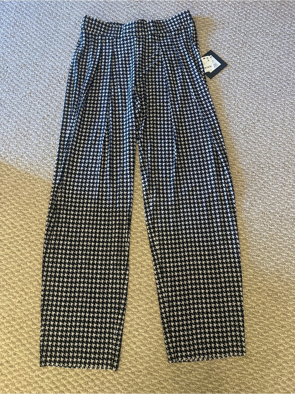 Free peopleHoundstooth Wide Leg Pants - Black & cream